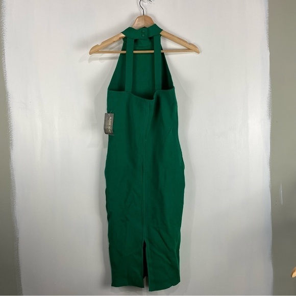 Eva Mendes: Stretchy Bodycon Sleeveless Fitted Midi Dress Emerald Green XS (NWT) - Picture 7 of 7